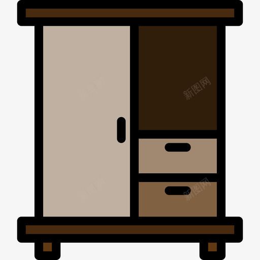 衣柜家具83线性颜色图标svg_新图网 https://ixintu.com 家具83 线性颜色 衣柜