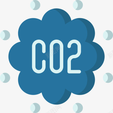 二氧化碳生态99平坦图标图标