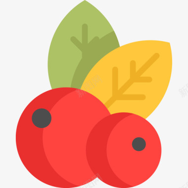浆果感恩节28平淡图标图标