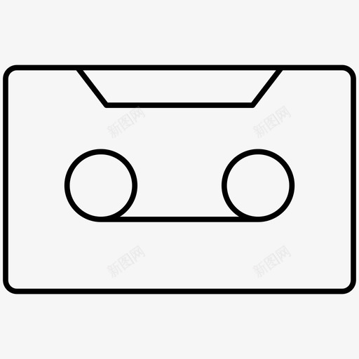 盒式磁带录音基本用户界面轮廓图标svg_新图网 https://ixintu.com 基本用户界面轮廓图标 录音 盒式磁带