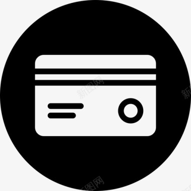信用卡借记卡杂货店圆形填充图标图标