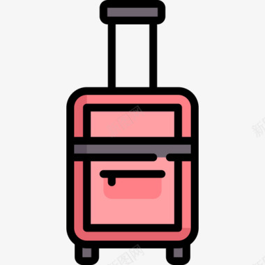 手提箱夏季8线性颜色图标图标