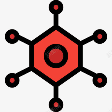 病毒科学51线状颜色图标图标