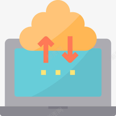 云计算通信113扁平图标图标