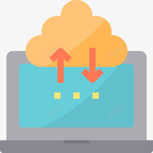 云计算通信113扁平图标svg_新图网 https://ixintu.com 云计算 扁平 通信113