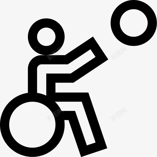 轮椅篮球残疾人助教3直线型图标svg_新图网 https://ixintu.com 残疾人助教3 直线型 轮椅篮球