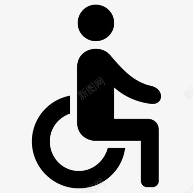 残疾标志无障碍残疾人图标图标