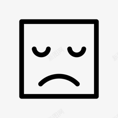 悲伤表情表情方块图标图标