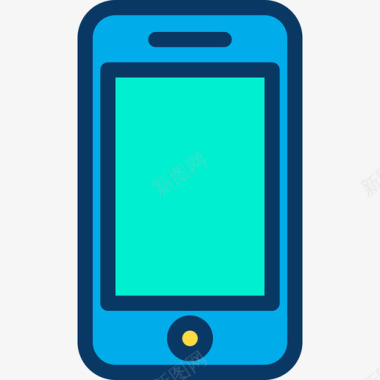 智能手机多媒体35线性颜色图标图标