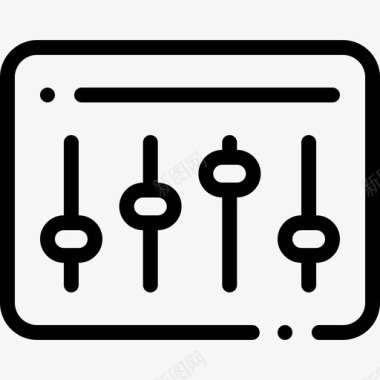 音乐混音器音频和视频8线性图标图标