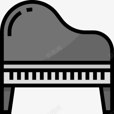 钢琴音乐和多媒体2线性色彩图标图标