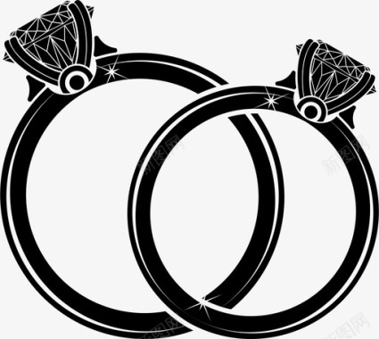 订婚戒指情侣戒指钻戒图标图标