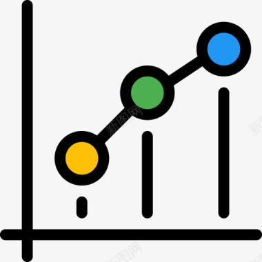 图表商业图表和图表4线颜色图标图标