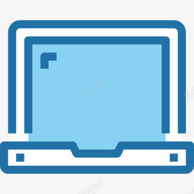 笔记本电脑设备和技术4蓝色图标图标