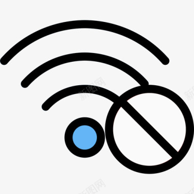 无Wifi网络30线性颜色图标图标