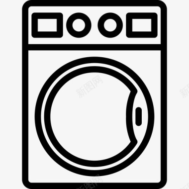 洗衣机家用电器设备线性图标图标