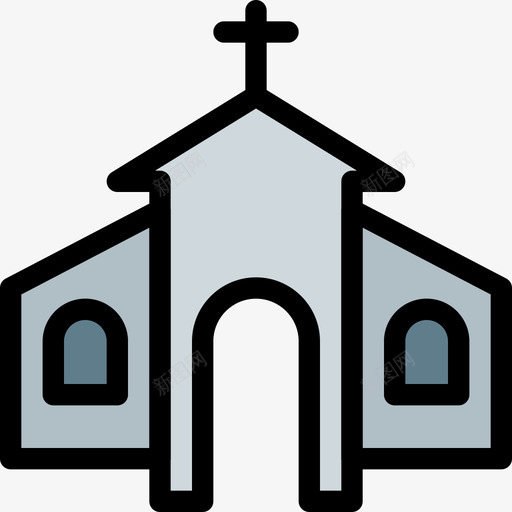 教堂18个地方线性颜色图标svg_新图网 https://ixintu.com 18个地方 教堂 线性颜色