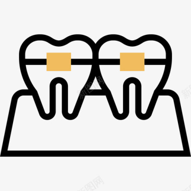 牙套牙医6黄影图标图标