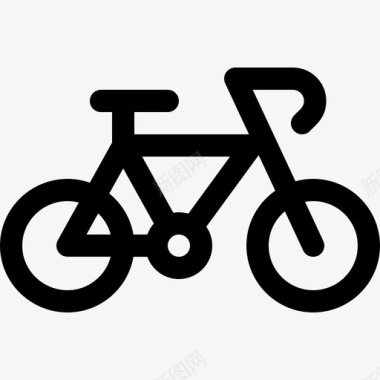 自行车生态101直线型图标图标