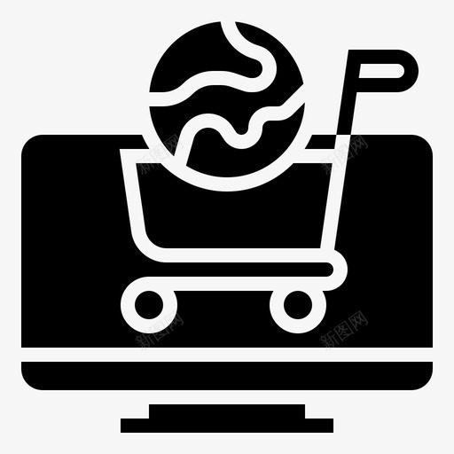 在线市场互联网购物图标svg_新图网 https://ixintu.com onlinemarketplaceglyph 互联网 全球 在线市场 购物