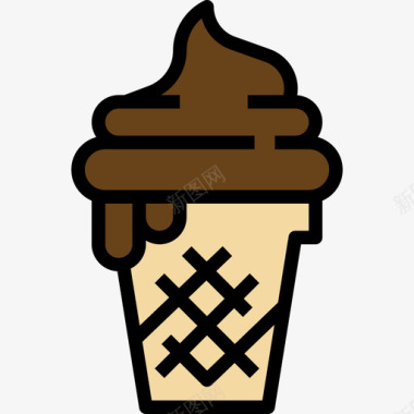 冰淇淋夏季47线性颜色图标图标