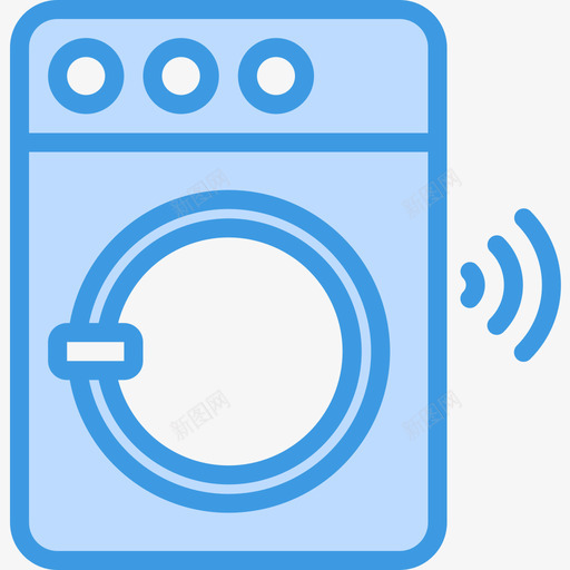 洗衣机智能科技8蓝色图标svg_新图网 https://ixintu.com 智能科技8 洗衣机 蓝色