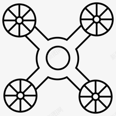 四旋翼机无人机电子设备轮廓图标图标