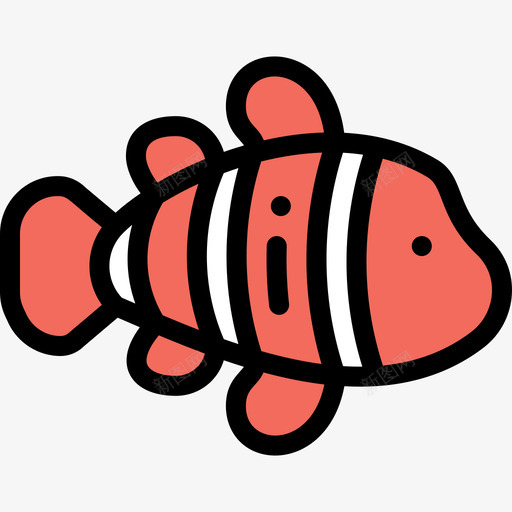 小丑鱼海洋生物22线形颜色图标svg_新图网 https://ixintu.com 小丑鱼 海洋生物22 线形颜色
