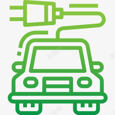 电动汽车生态139线性坡度图标图标