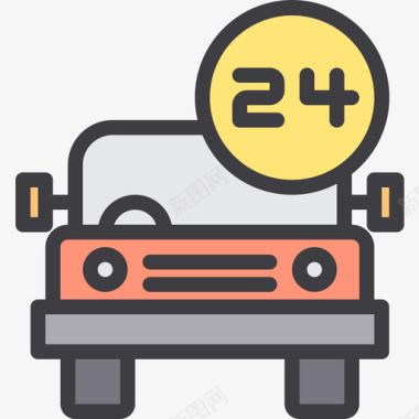 汽车汽车服务22线性颜色图标图标