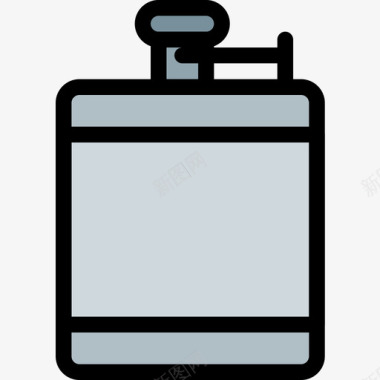 烧瓶复古8线性颜色图标图标