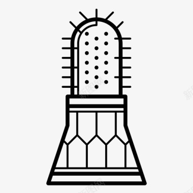 几何非洲芦荟壶仙人掌盆栽植物图标图标