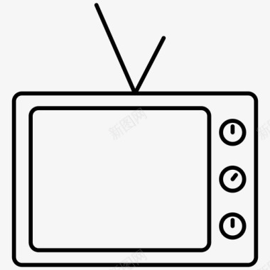电视电子产品轮廓图标图标