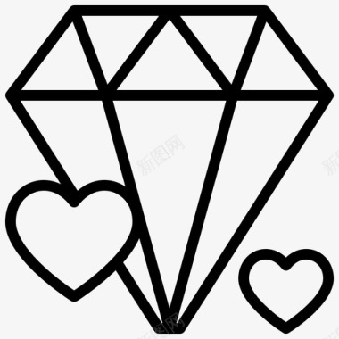 钻石之爱情人节婚礼图标图标