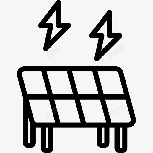 太阳能电池板智能技术5线性图标svg_新图网 https://ixintu.com 太阳能电池板 智能技术5 线性