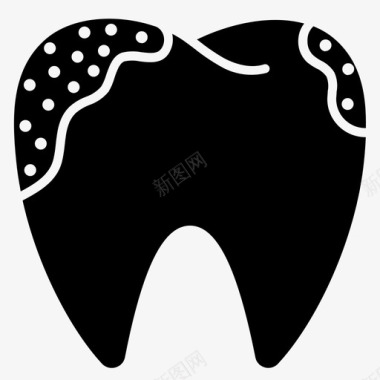 牙垢牙石牙线图标图标