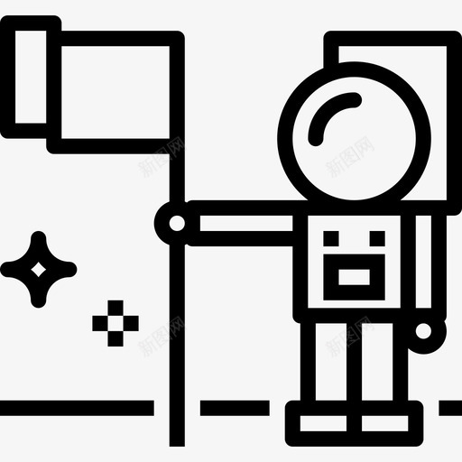 宇航员74号太空人直线型图标svg_新图网 https://ixintu.com 74号太空人 宇航员 直线型