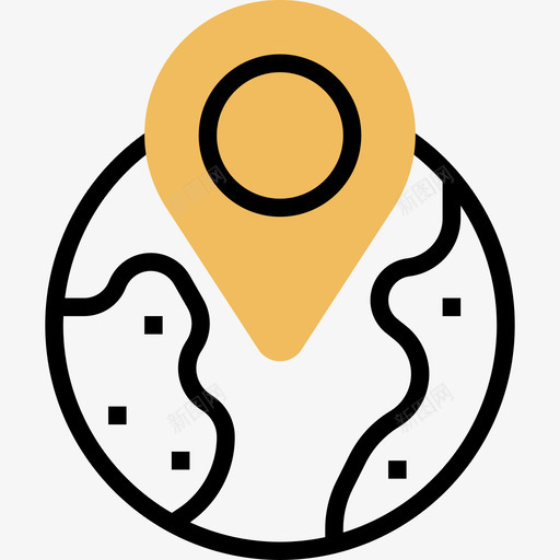 地球导航和地图9黄色阴影图标svg_新图网 https://ixintu.com 地球 导航和地图9 黄色阴影