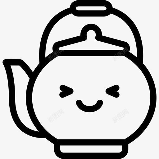 开心咖啡壶饮料图标svg_新图网 https://ixintu.com 咖啡壶 开心 情感 茶壶 茶壶表情线 表情 饮料