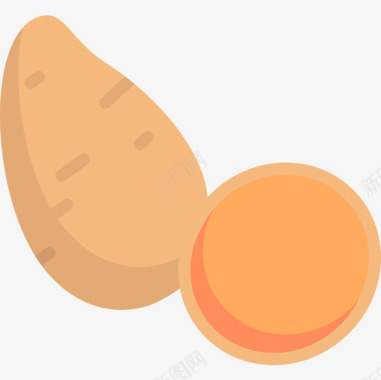 红薯水果和蔬菜15扁平图标图标