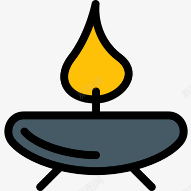 蜡烛美容spa6线性颜色图标图标