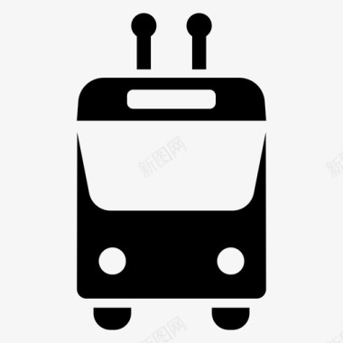 无轨电车电动巴士公共交通图标图标