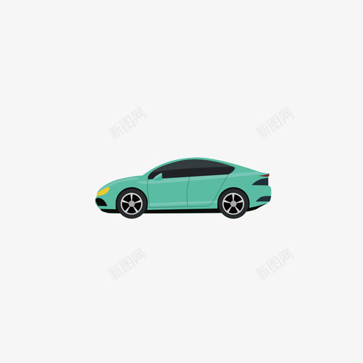侧视图绿色轿车svg_新图网 https://ixintu.com 侧视图绿色轿车