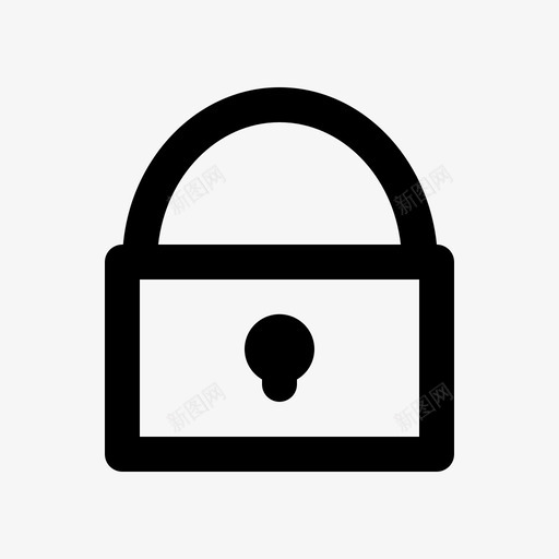 锁安全用户界面图标svg_新图网 https://ixintu.com 安全 用户界面 用户界面线 锁