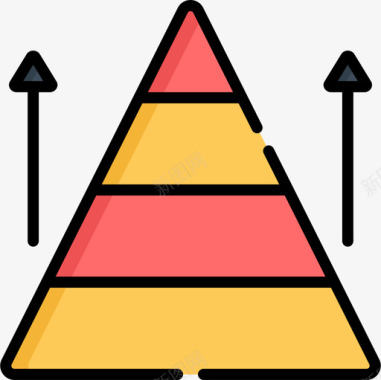 金字塔战略管理5线性颜色图标图标