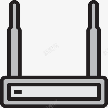 Wifi路由器计算机22线性彩色图标图标