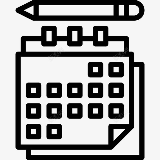 日历教育155直系图标svg_新图网 https://ixintu.com 教育155 日历 直系