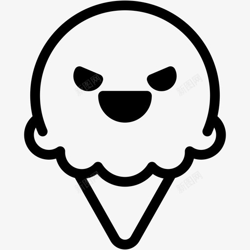 邪恶表情情绪图标svg_新图网 https://ixintu.com 冰淇淋卷3表情线 冰激凌 情绪 感觉 表情 邪恶