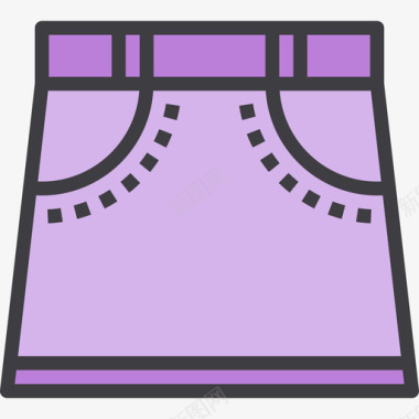 裙子衣服54线性颜色图标图标
