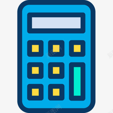 计算机教育和学校4线颜色图标图标